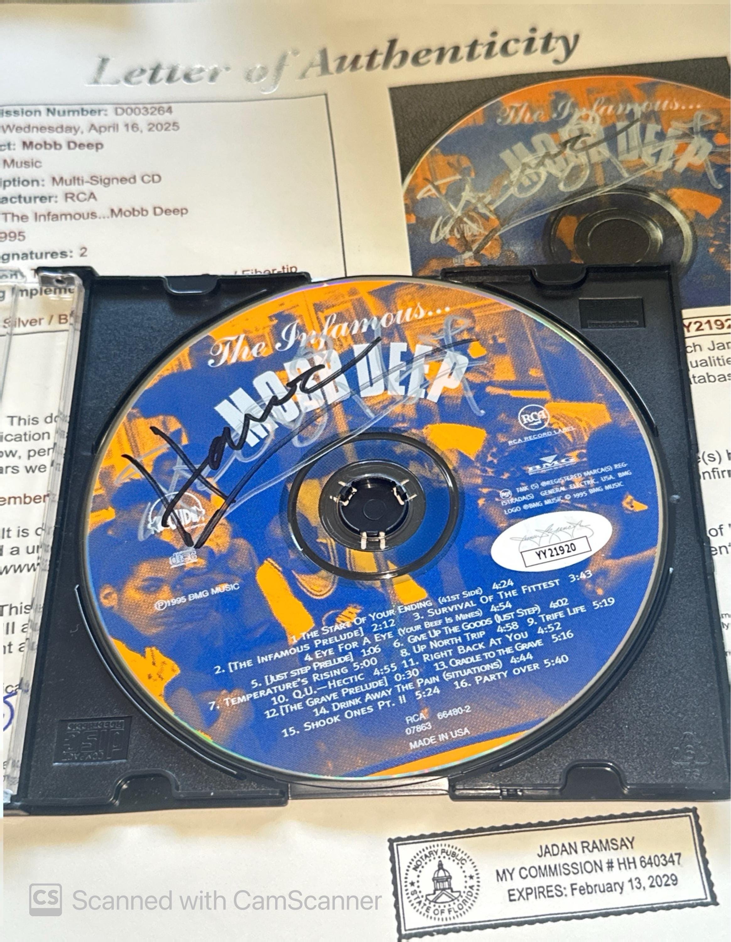 Rare Mobb Deep Autograph “the Infamous… Mobb Deep” Signed Cd