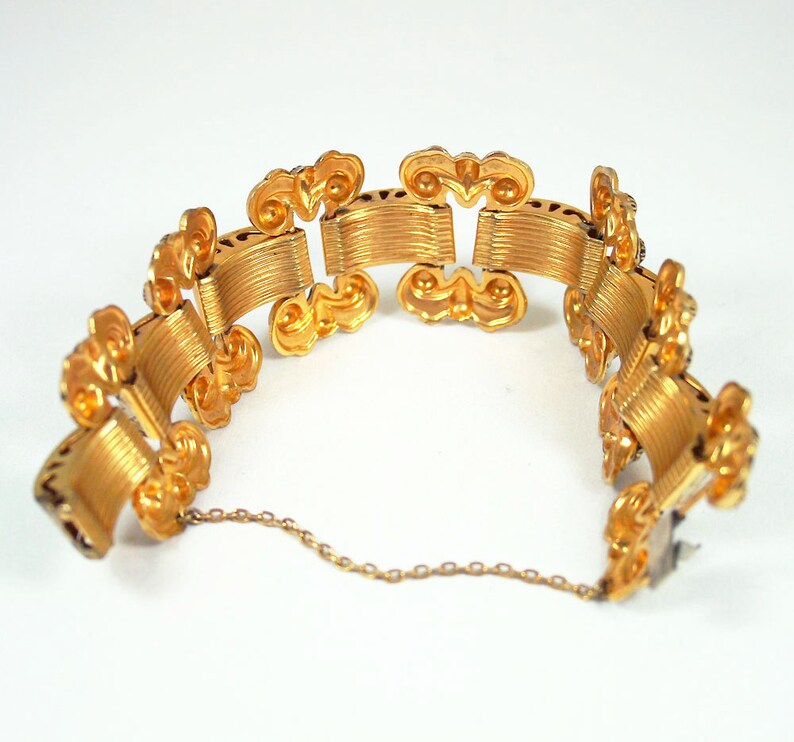 Vintage Bracelet Spanish Damascene Antique Jewelry Etsy