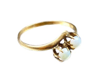 Opal Ring, 10K Gold Ring, Edwardian, Victorian, Gemstone, October Birthday, Antique Jewelry
