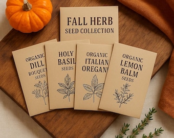 Fall Herb Seed Collection: Organic Autumn Garden Gift Pack