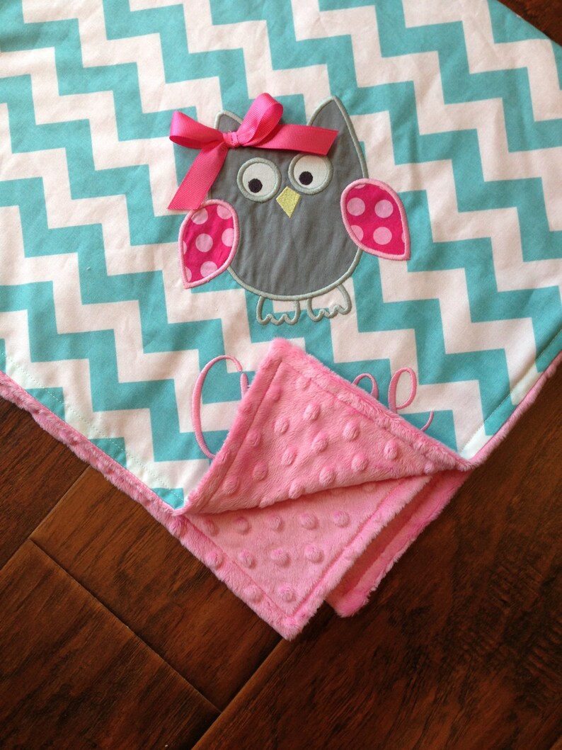 Personalized Baby Blanket Minky Baby Blanket Chevron Baby Etsy