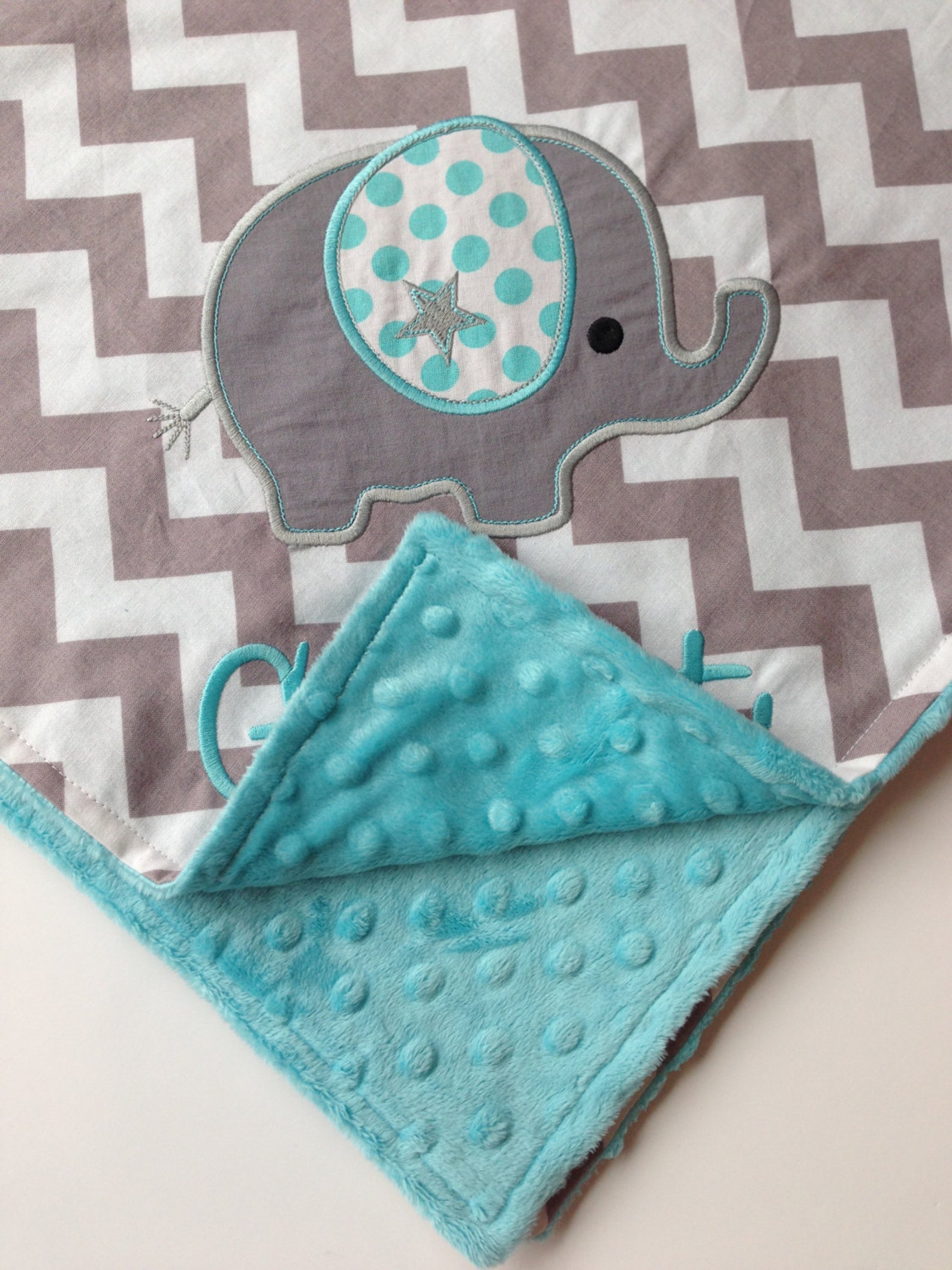 Personalized Baby Blanket 30x35 Minky Baby Blanket Chevron Etsy