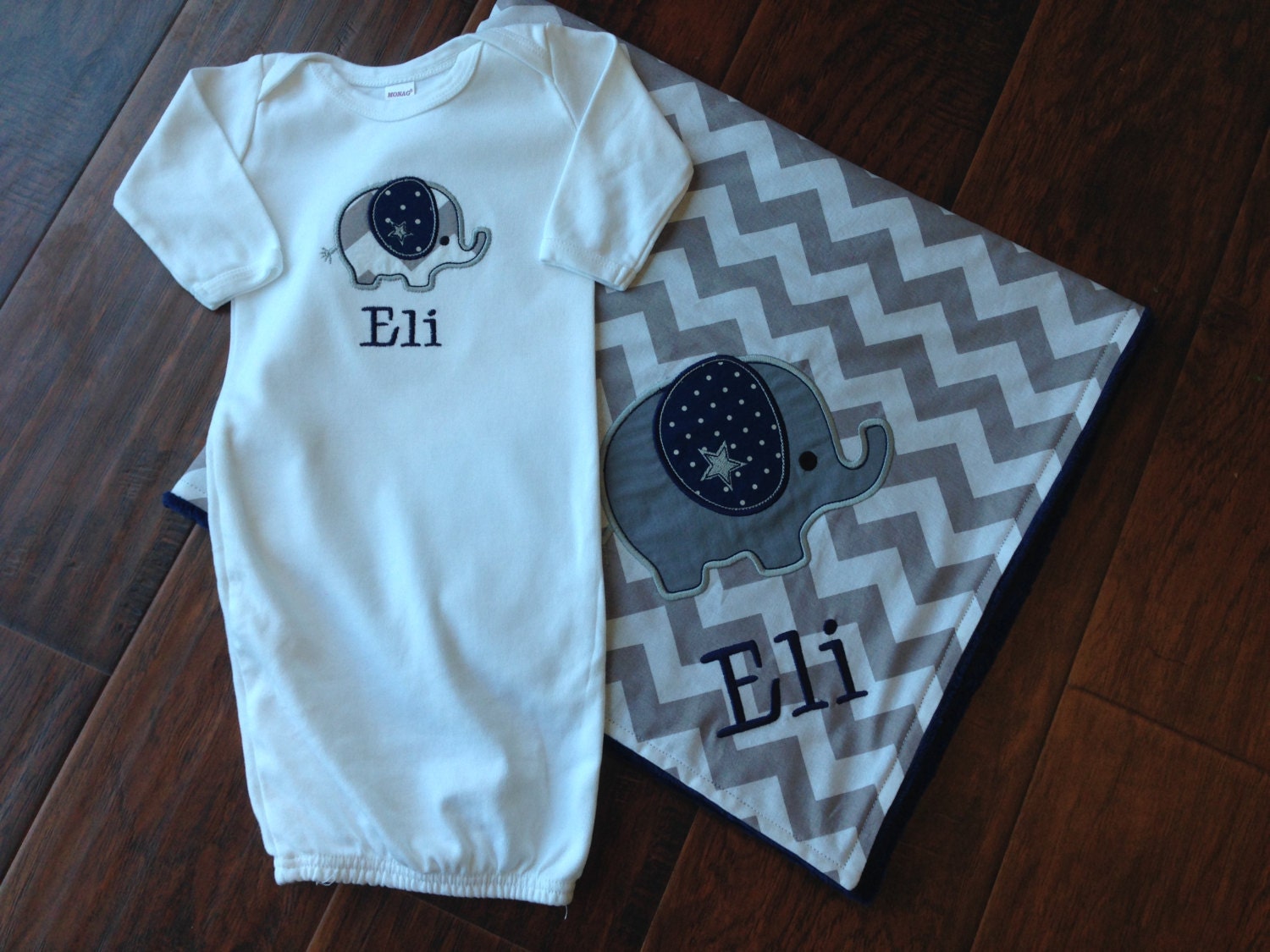 Personalized Baby Blanket Set Infant Gown Set Minky Baby Etsy