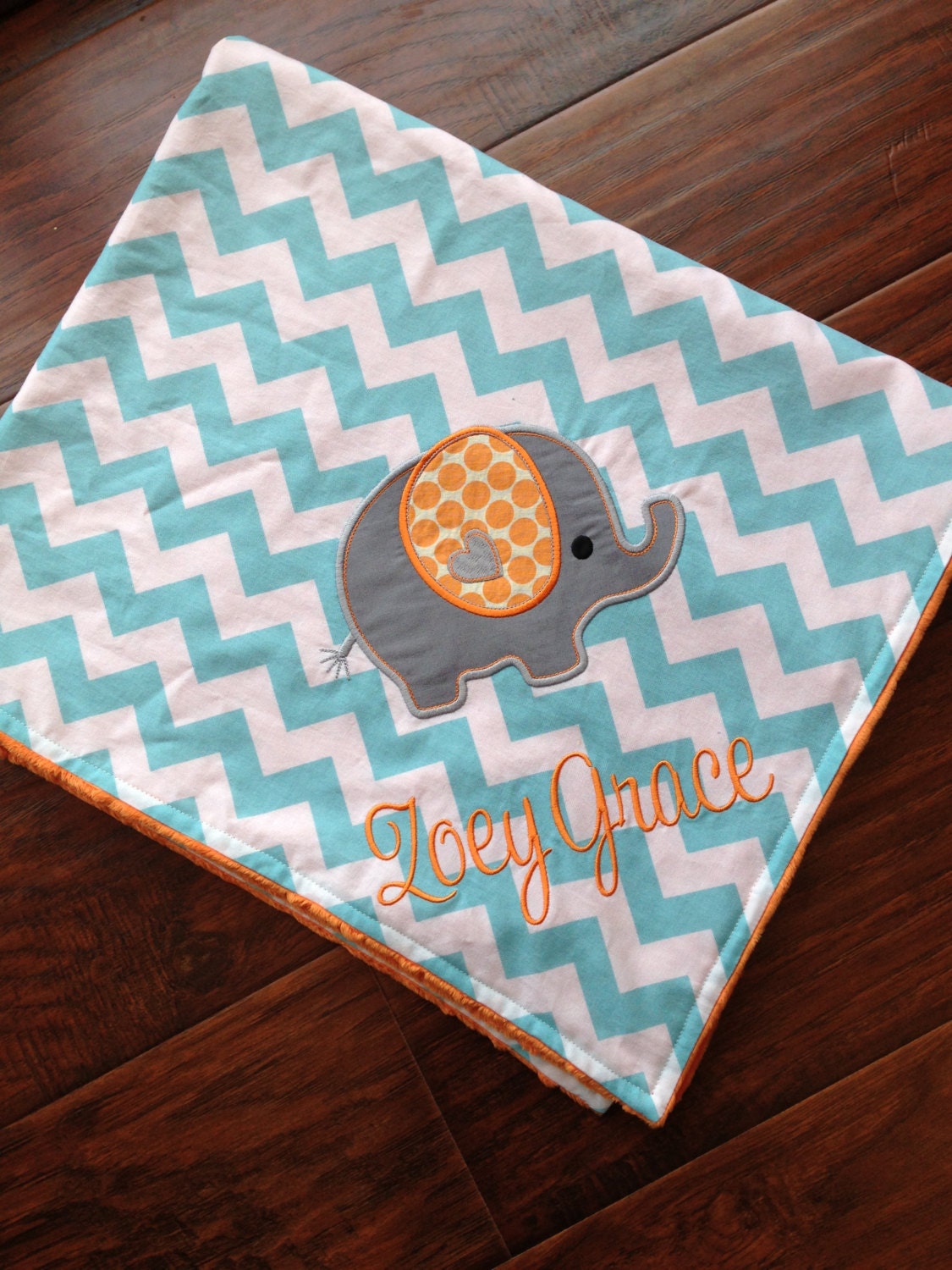 Personalized Baby Blanket Minky Baby Blanket Chevron Etsy