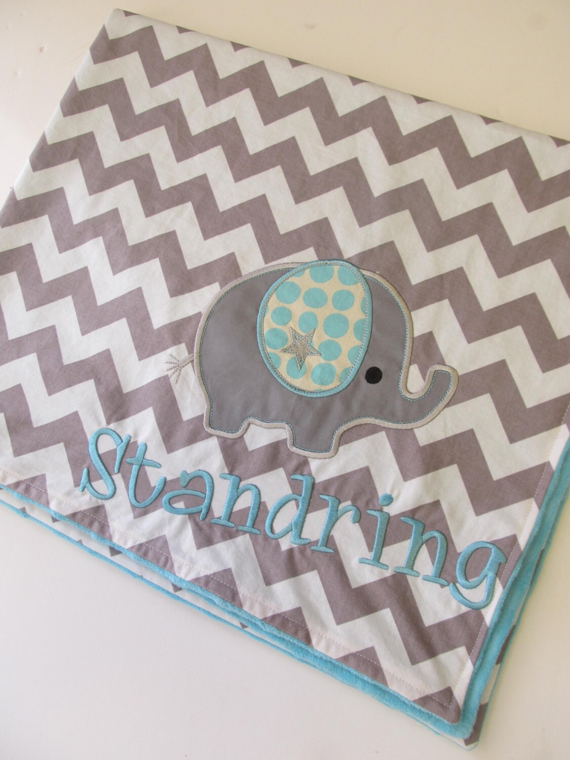 Personalized Baby Blanket 30x35 Minky Baby Blanket Chevron Etsy