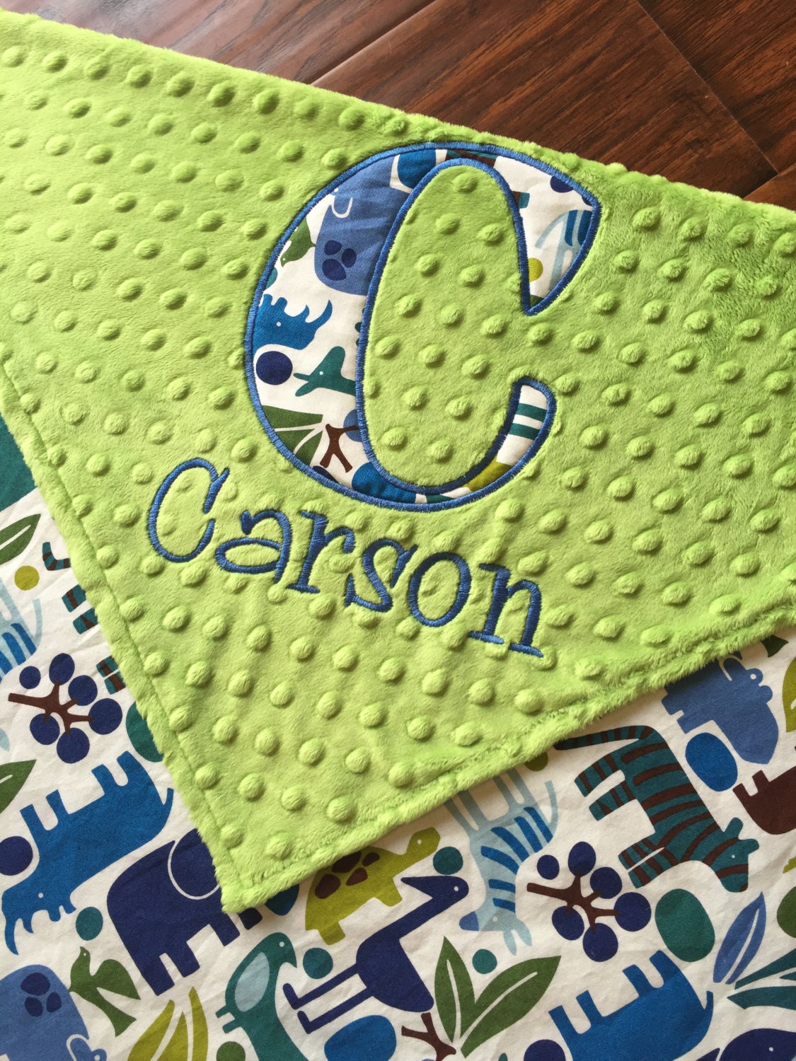 Zoo Animal Baby Blanket Personalized Baby Blanket Minky baby Etsy