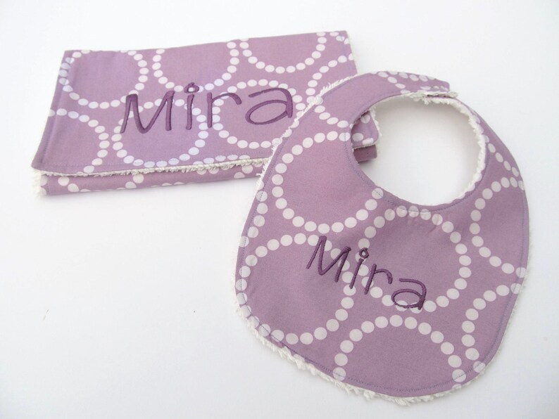 Personalized Bib and Burp Cloth Set Baby Bib set Baby Bib Etsy