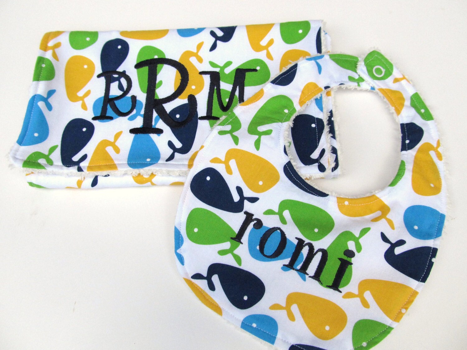 Personalized Bib and Burp Cloth Set Baby Bib set Baby Bib Etsy