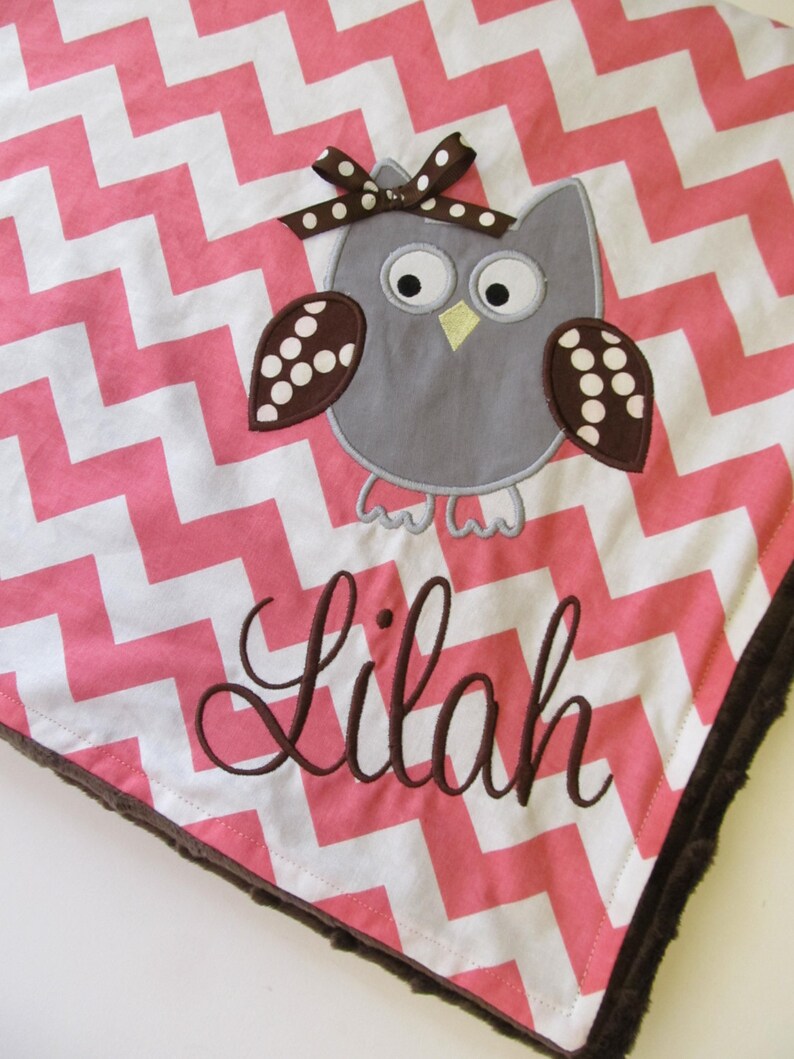 Personalized Baby Blanket 30x35 Minky Baby Blanket Chevron Etsy