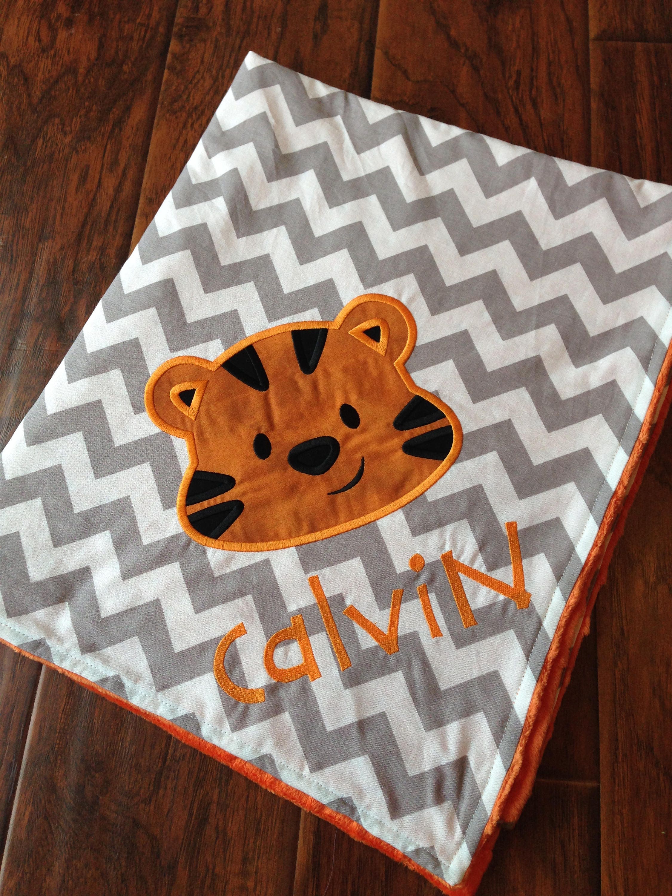 Tiger Blanket Personalized Baby Blanket Minky Baby Blanket Etsy