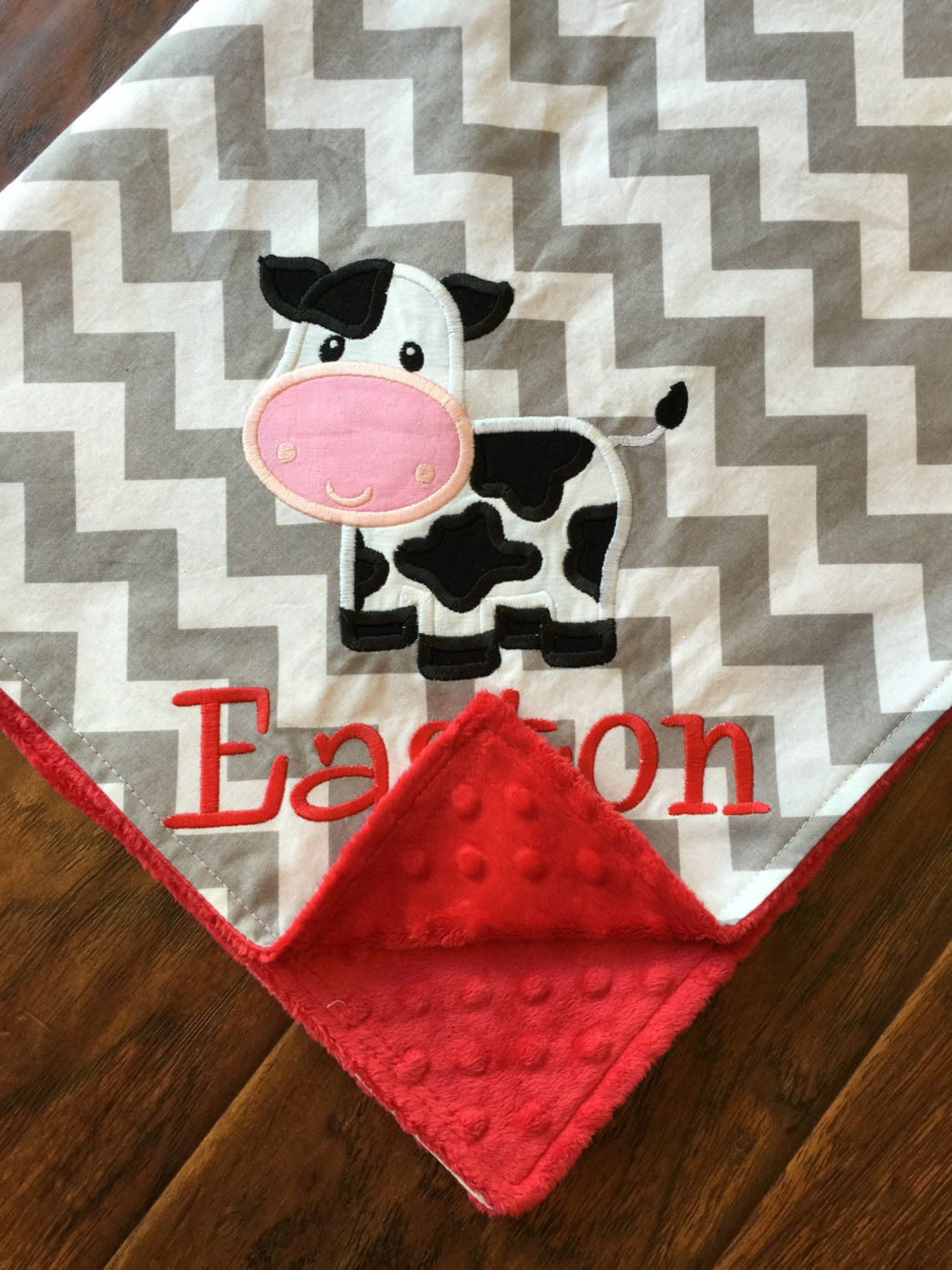Personalized Baby Blanket Cow Baby Blanket Farm Animal Etsy