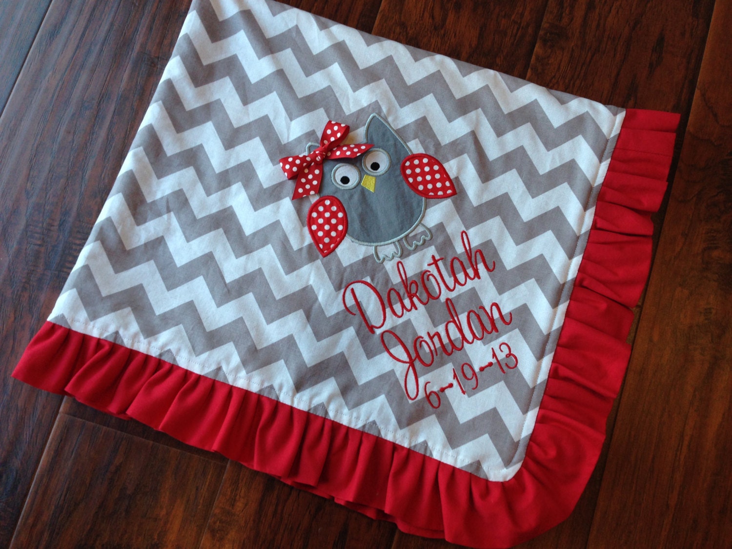 Personalized Baby Blanket Minky Baby Blanket Chevron Etsy