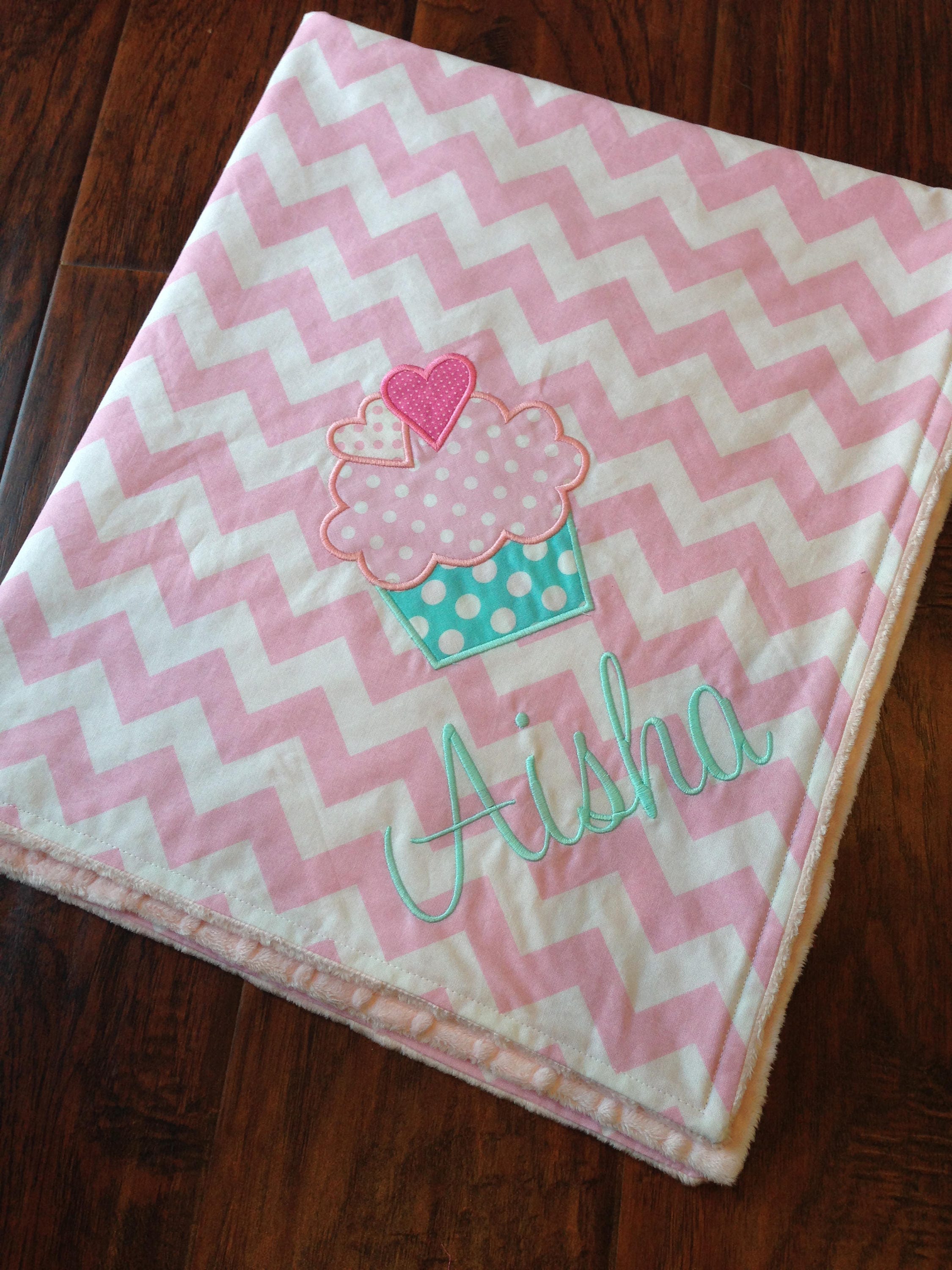 Personalized Baby Blanket Cupcake Baby Blanket Personalized Etsy
