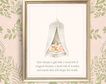 Pastel Pink Nursery Quote Print: Baby Girl Decor (Digital Download)