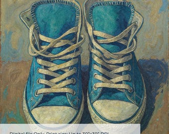 Converse Chuck Taylor Print • Blue High Top Sneaker Art (Digital Download)