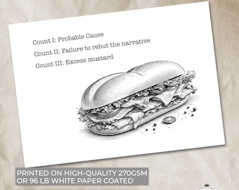 Jurist Humor Karte • Ham Sandwich Grand Geschwornen-Witz-Grußkarte