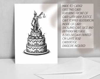 "Geburtstagskarte ""Geicht"" - Justice, Kuchen Humor, personalisierbar, Geburtstagsgruß"