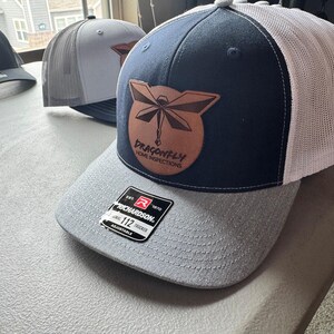 Custom Logo Leather Patch Hat | Personalized Embossed Leather Patch Trucker Cap | Business Logo Hat | Promotional Mesh Cap | Company Hat