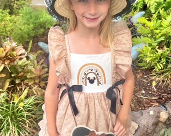 Child Safari Minnie Kids Hat – Full-Size Disney Animal Kingdom Hat with Ears & Bow – Minnie Mouse Safari Kids Hat