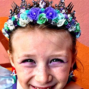 Ariel Tiara for Girls & Adults – Little Mermaid Crown with Pearls and Dinglehoppers – Disney Cosplay or Princess Dress Up Headband