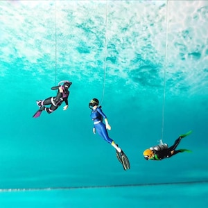 1:64 Scale Scuba Diver Miniature Figures – Underwater Diorama & Model Scenery Accessories