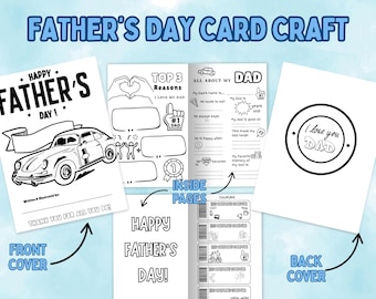 All About Dad Printable Book, Father's Day DIY Card (PDF)
