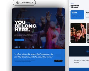 Squarespace Website Design Template for Christian Church, Religious Ministry, and Spiritual Websites