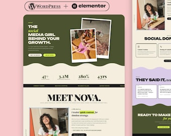 Bold Wordpress Elementor Website Template for Coaching, Virtual Assistants, and Marketing Agencies