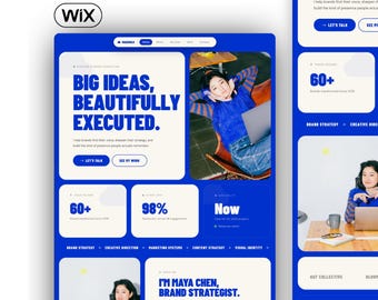 Wix Website Template for Consulting Portfolio, Virtual Assistants, and Creative Marketing Agency