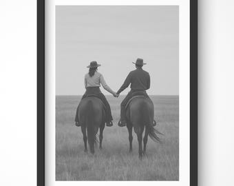 Cowboy und Cowgirl Wandkunst, Western Wanddekor, Pferde Wandkunst, Vintage Western Kunst, rustikale Wandkunst, Cowboy Druck, ländliche Wandkunst