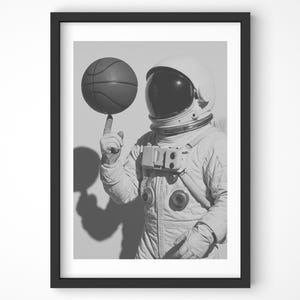 Astronaut Poster, Basketball Art, Astronaut Print, Vintage Poster, Boys Room Wall Art, NASA Poster, Space Art, Retro Poster, Hypebeast Decor