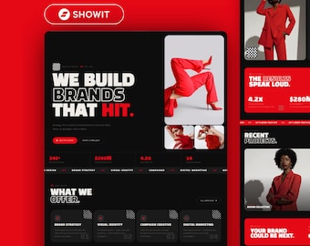 Bold ShowIt Website Template for Marketing Agency, Life Coaching, Consultant Portfolio or Virtual Assistants