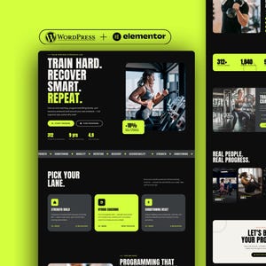 Wordpress Elementor Website Template for Personal Trainers, Online Fitness Coaching, Wellness Instructors and Gyms