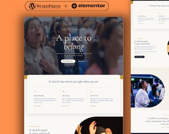 Wordpress Elementor Website Template for Modern Church Ministry, Religious Organizations, and Spiritual Websites