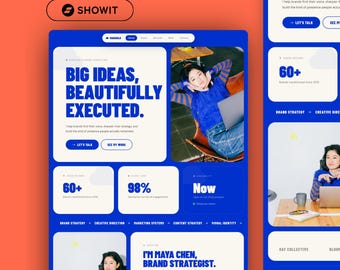 Bold ShowIt Website Template for Consultant Portfolios, Marketing Agency, and Social Media Coaching