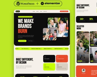Bold Wordpress Elementor Website Template for Coaching, Marketing Agency, Portfolio, or Virtual Assistant