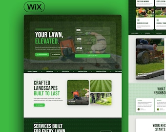 Wix Website Design Template for Lawn Care and Landscaping Company, and Handyman Cleaning Business