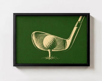 Golf Ball Wall Art, Golf Club Print, Golf Room Decor, Sports Wall Art, Golf Gifts for Men
