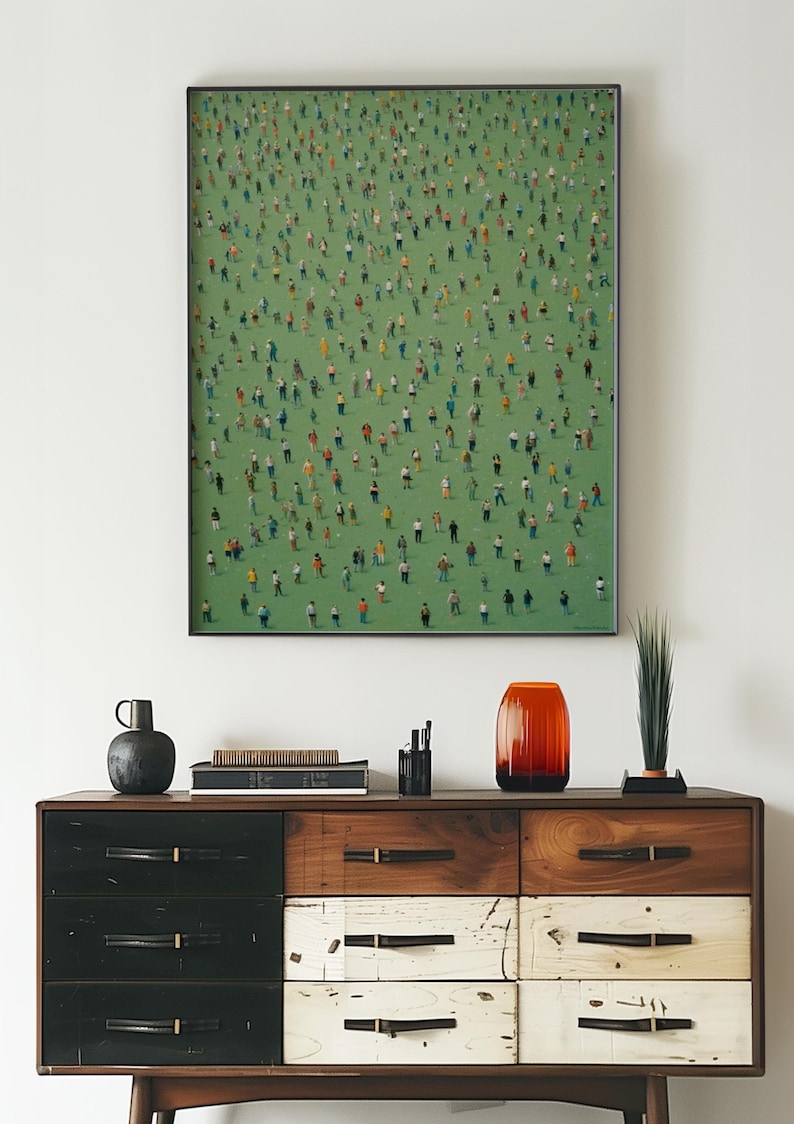 Tiny people minimalist wall art