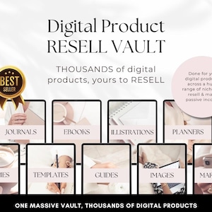 Digital Product Resell Vault, Thousands of Done-For-You Digital Products, Passive Income, Master Resell + Private Label Rights, MRR & PLR
