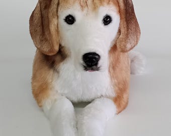 Handgemachte Lebensechte Beagle Welpen Plüsch, Gefüllte Hundespielzeug, 16 Zoll