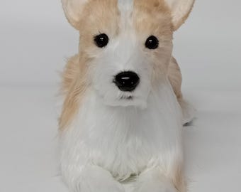 Realistic Corgi Plush Dog, Handmade Stuffed Animal, 16 Inch Companion