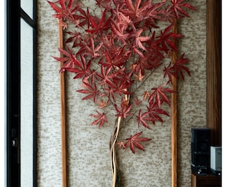 Maple Leaf Moss Wall Art: Rustic Wood Frame, Eco-Friendly Decor