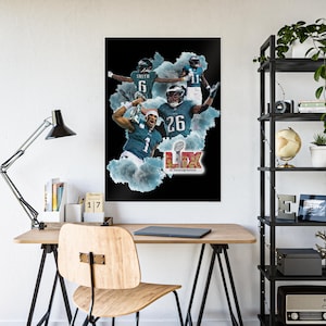 Eagles Champions Poster, Philadelphia Football Memorabilia, Wall Art Decor Print, NFL Sports Fan Gift, Super Bowl Winners, Home