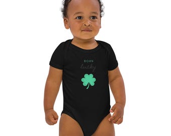 Organic Cotton Born Lucky Baby Bodysuit