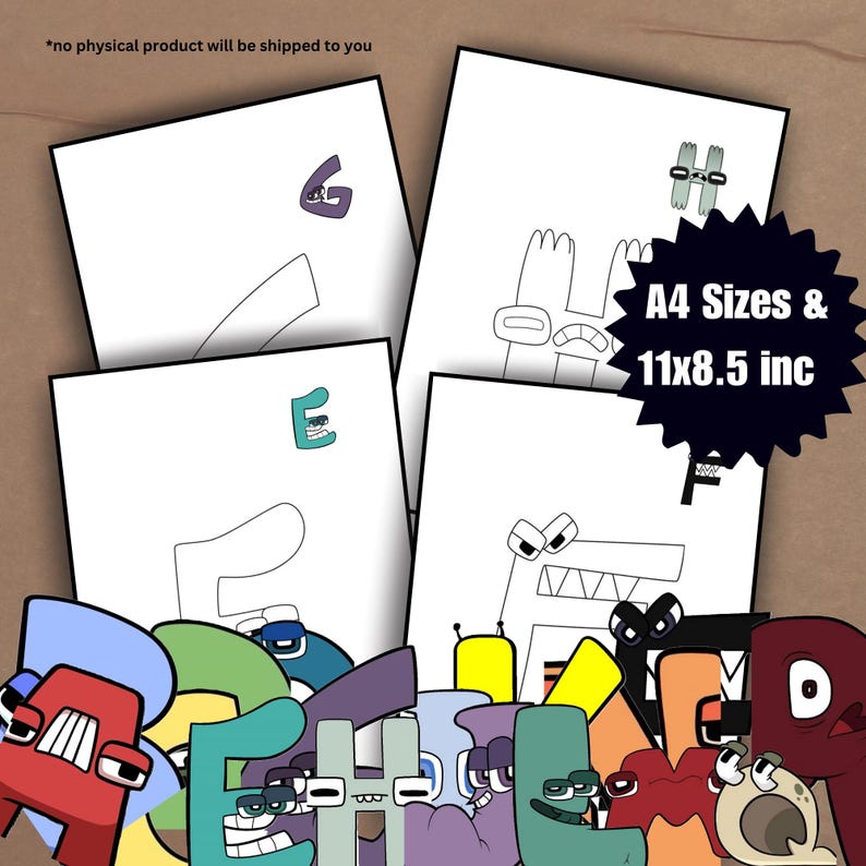 Alphabet Lore Coloring - Printable Kids Coloring Book - 34 Fun Designs