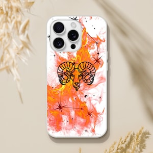Flexi case, Astrologie, Widder Handyhülle, Iphone 16 Hülle, Speziell für Sternzeichen, Sternenkarte, Wahrsagerei, Tapete