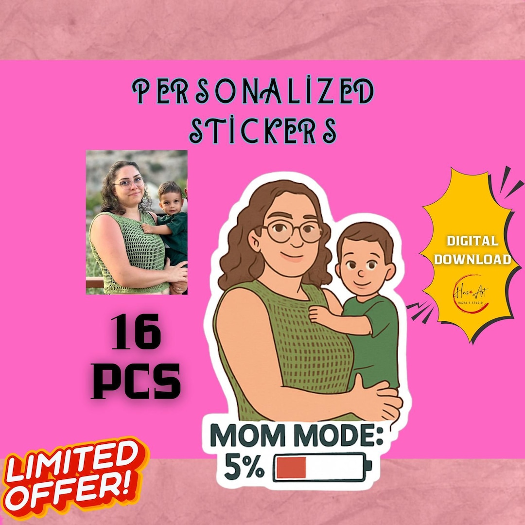 Custom Family Stickers | Personalized Mom Dad Kids Sticker Set | Cute ...