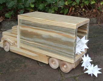 Wooden Toy Truck Tandem Axel Box Truck