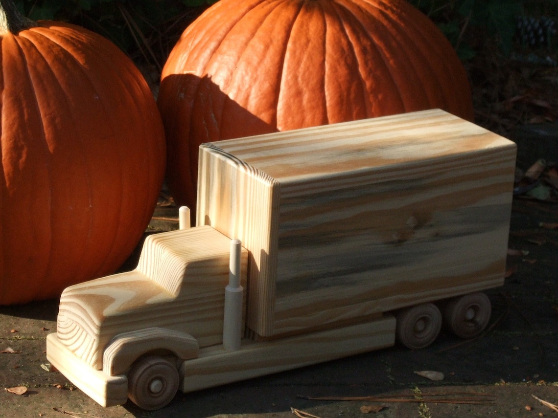 Wooden Toy Truck Tandem Axel Box Truck Etsy